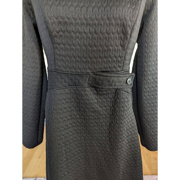 Modcloth Dress Womens Extra Large Black Mock Neck Quilted Stretch Long Sleeve - Picture 6 of 13